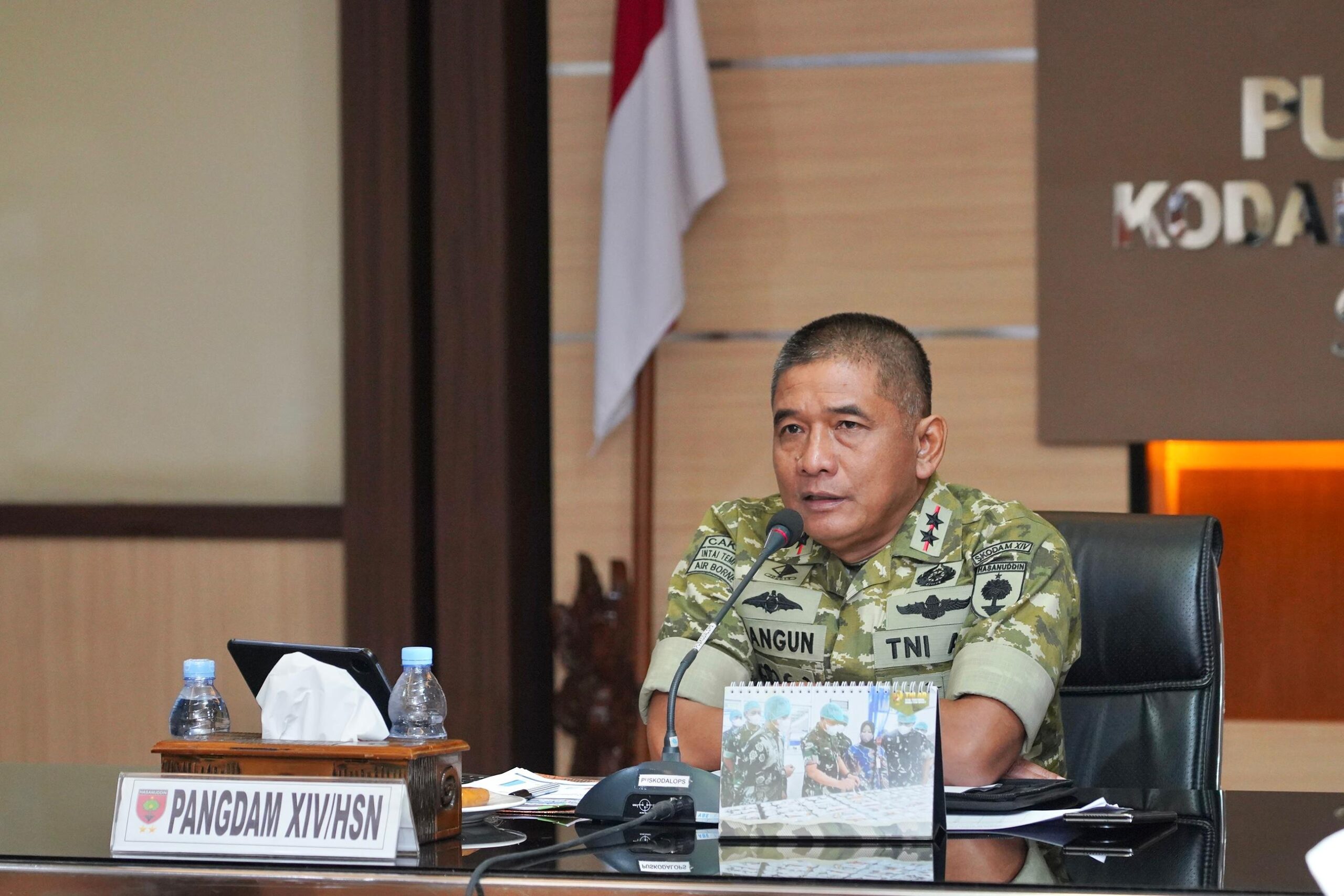 Dukung Ekonomi Kerakyatan, Pangdam XIV/Hasanuddin Ikuti Vicon Strategis KDKMP