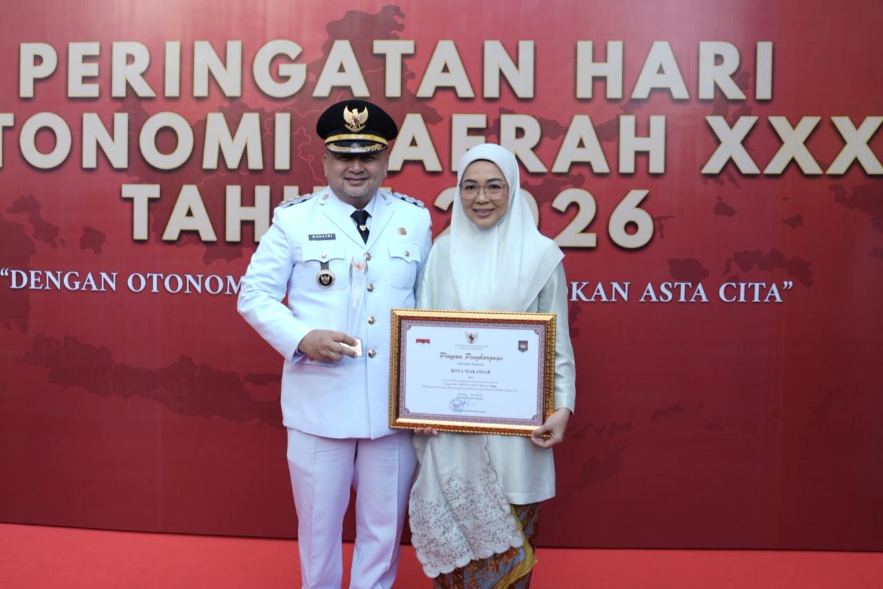 Dihari Otda 2026: Wali Kota Munafri Bawa  Makassar Raih Penghargaan Nasional Kinerja Pemerintahan Terbaik